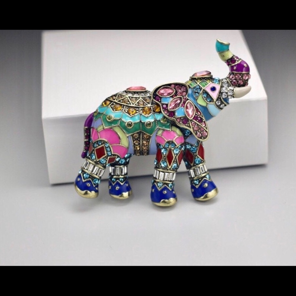 Heidi Daus "Happy Elephant" Crystal Pin